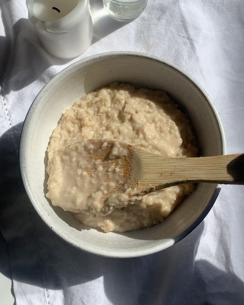 creamy oatmeal in a bowl